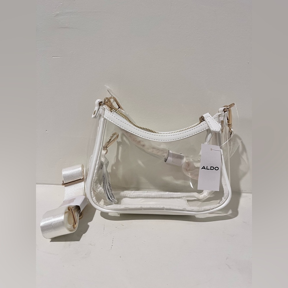 ALDO Transparent Crossbody Bag with White Trim